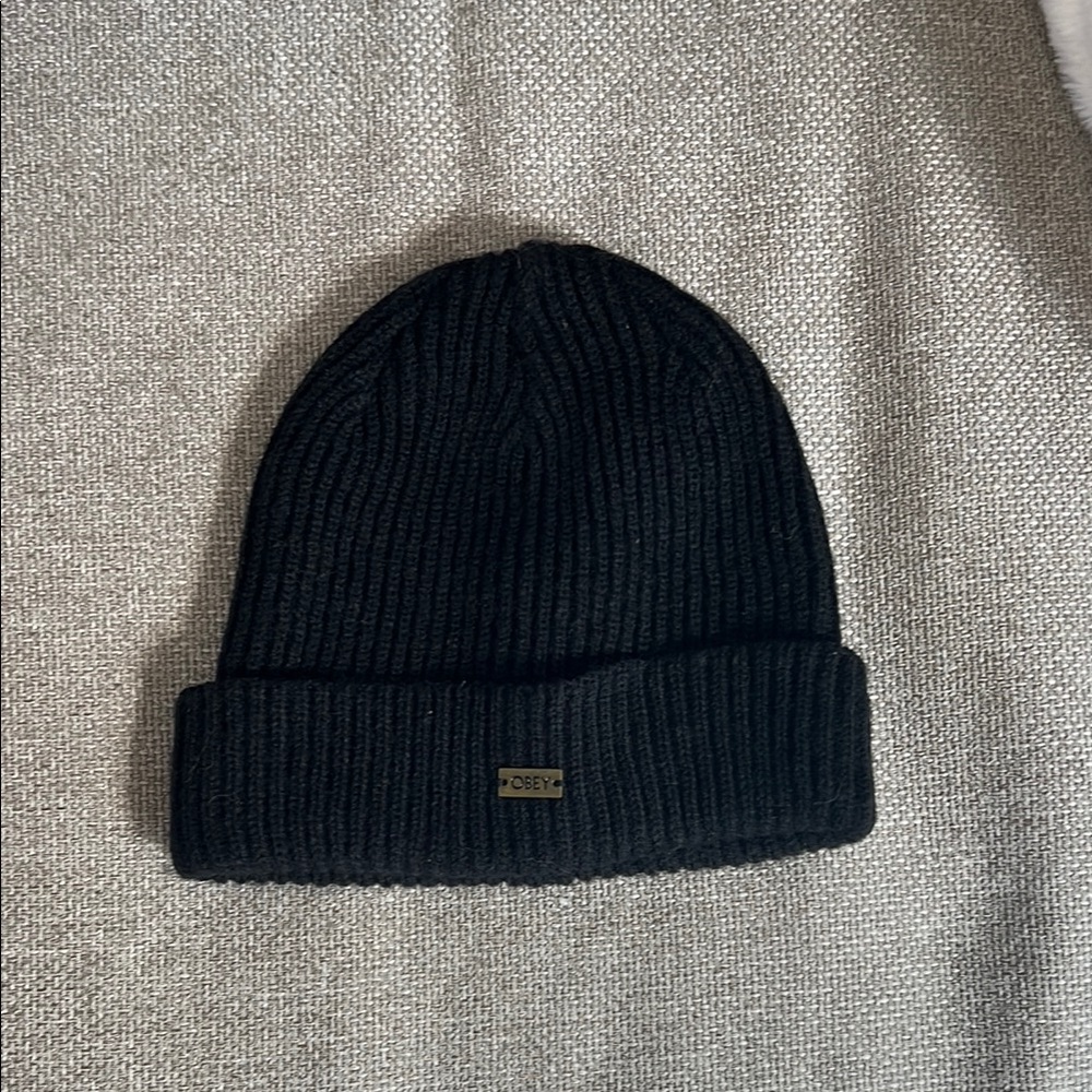 Obey Black Knit Beanie